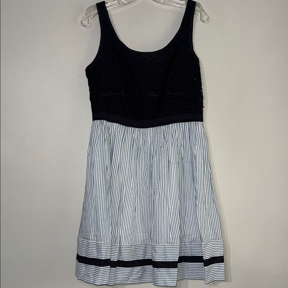 🍎 LOFT Blue and White Striped Dress